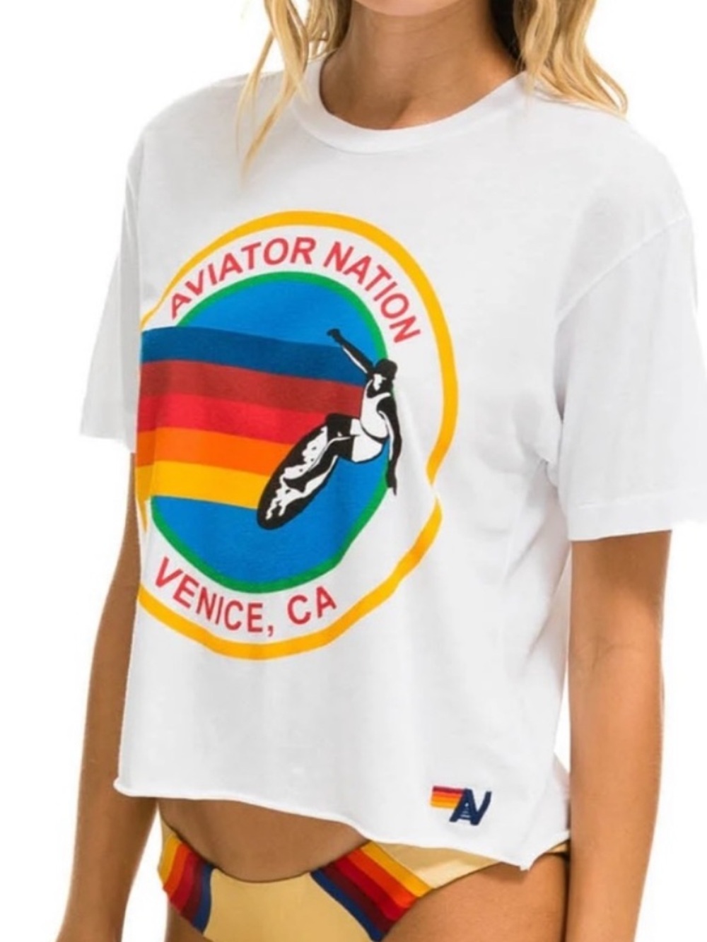 ⭐️AVIATOR NATION California Venice Beach Tee Shirt Size L⭐️